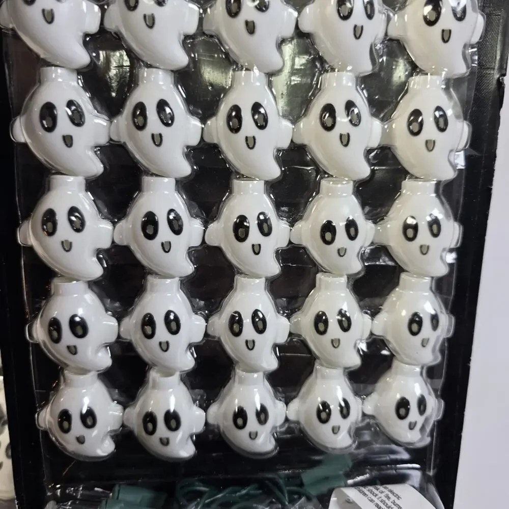 Vintage Pumpkin Time 2 packs of 35 Ghost Halloween Lights Kmart Blinking